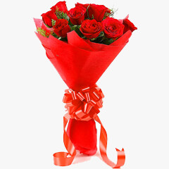 Send a Bunch of Forever 12 Red Rose Bunch Flower Online, Price Rs.645