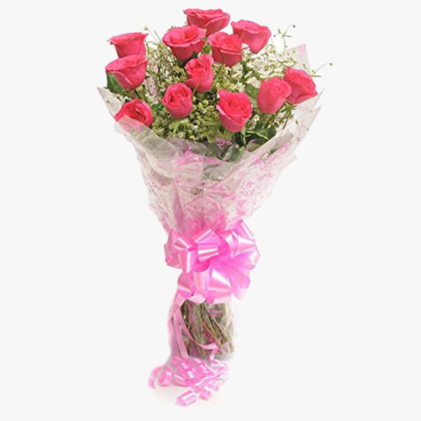 Dozen Pink Roses In A Bouquet Edu Svet Gob Gt