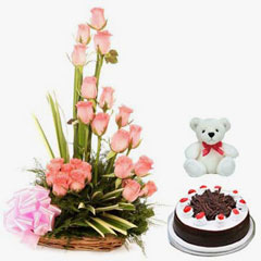 Choice of Fullerton Cakes With Gift Flower Basket (CD04) **THIS PRODUC -  FLOWERS IN MIND